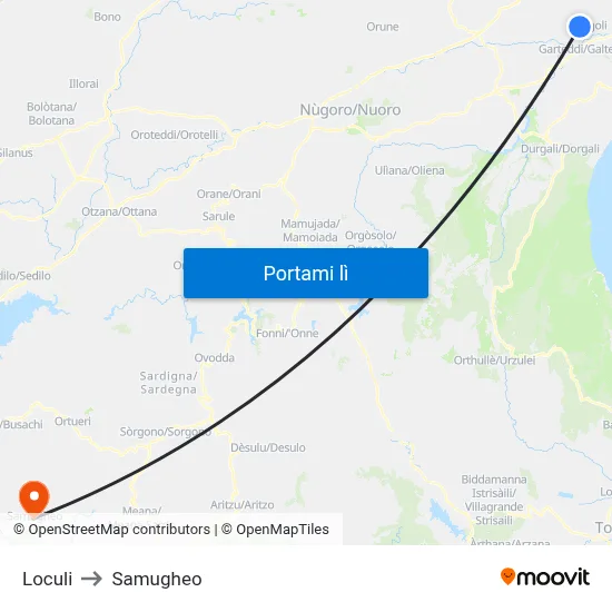 Loculi to Samugheo map