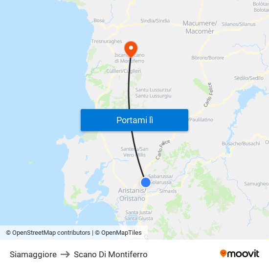 Siamaggiore to Scano Di Montiferro map