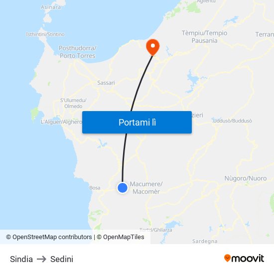 Sindia to Sedini map