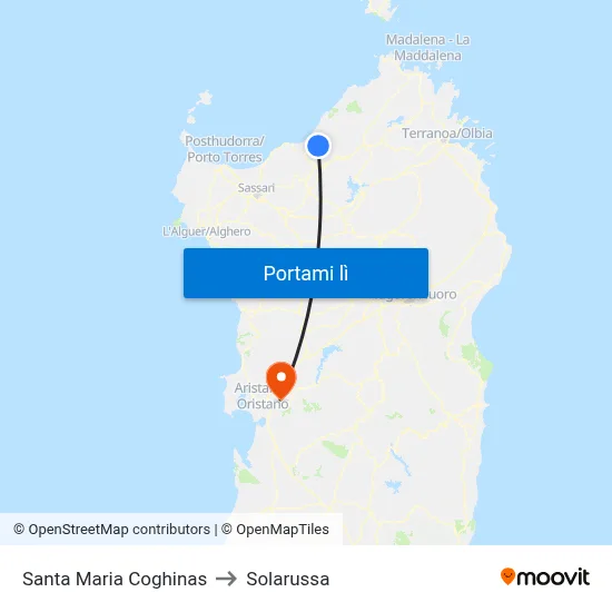 Santa Maria Coghinas to Solarussa map