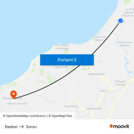 Badesi to Sorso map
