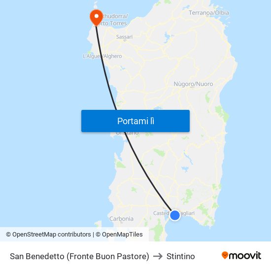 San Benedetto (Fronte Buon Pastore) to Stintino map