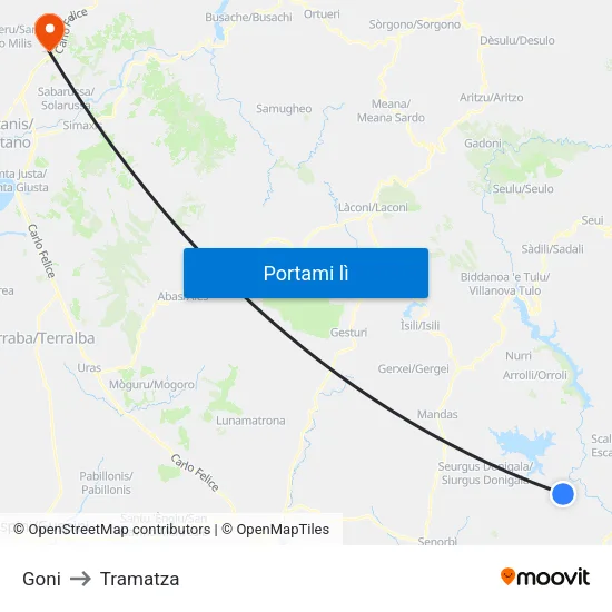 Goni to Tramatza map