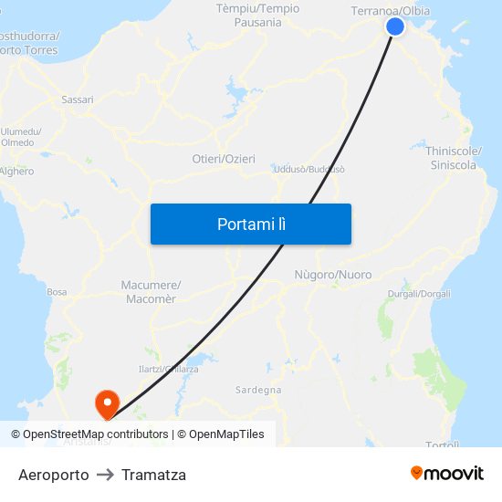 Aeroporto to Tramatza map