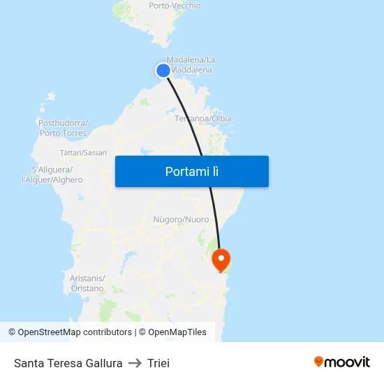 Santa Teresa Gallura to Triei map