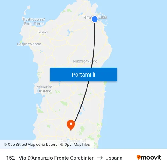 152 - Via D'Annunzio Fronte Carabinieri to Ussana map