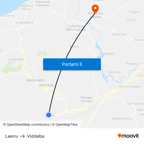 Laerru to Viddalba map