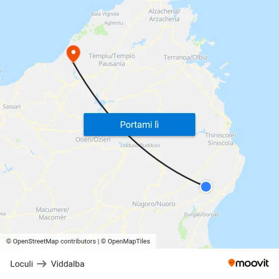 Loculi to Viddalba map