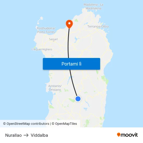 Nurallao to Viddalba map
