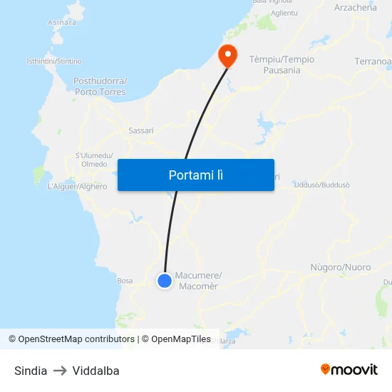 Sindia to Viddalba map