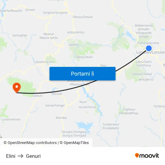 Elini to Genuri map