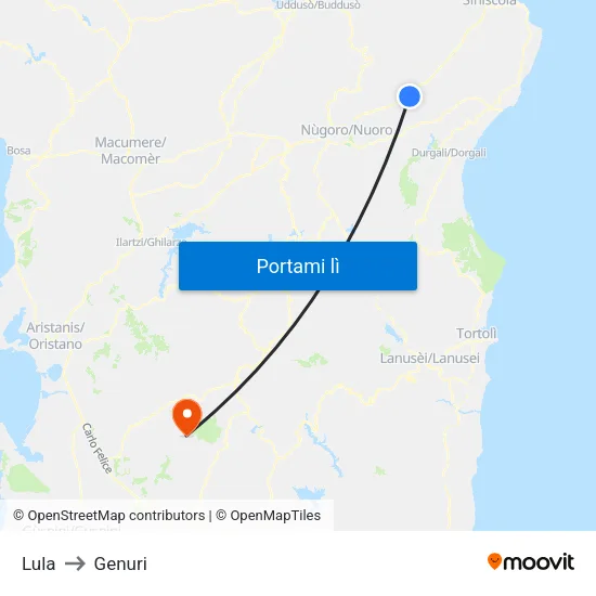 Lula to Genuri map