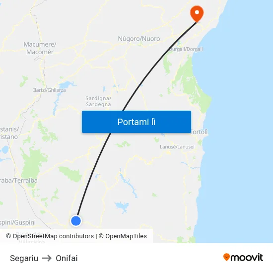 Segariu to Onifai map