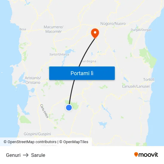 Genuri to Sarule map