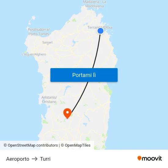 894 - Aeroporto to Turri map