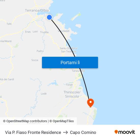 Via P. Fiaso Fronte Residence to Capo Comino map