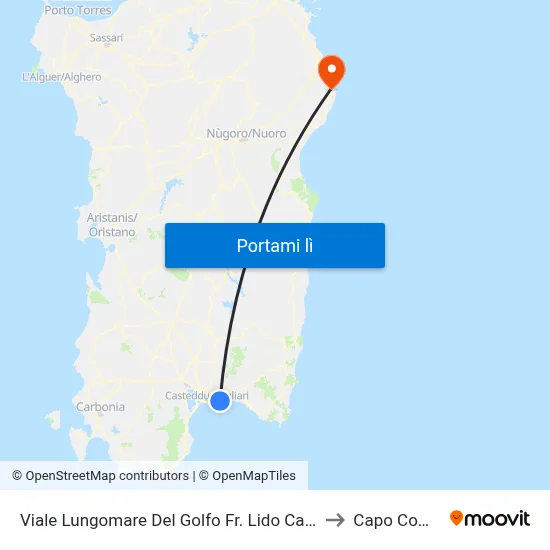 Viale Lungomare Del Golfo Fr. Lido Carabinieri to Capo Comino map