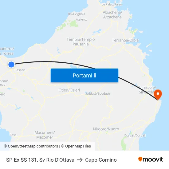 SP Ex SS 131, Sv Rio D'Ottava to Capo Comino map