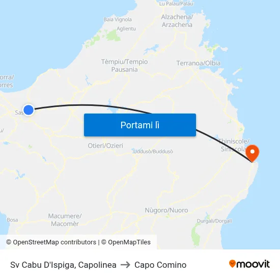Sv Cabu D'Ispiga, Capolinea to Capo Comino map