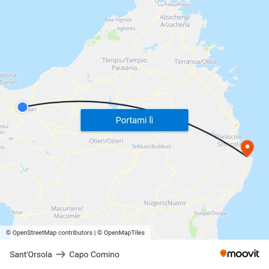 Sant'Orsola to Capo Comino map