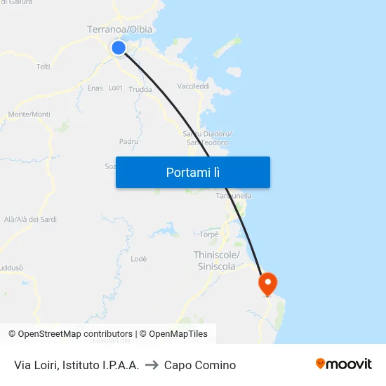 Via Loiri, Istituto I.P.A.A. to Capo Comino map