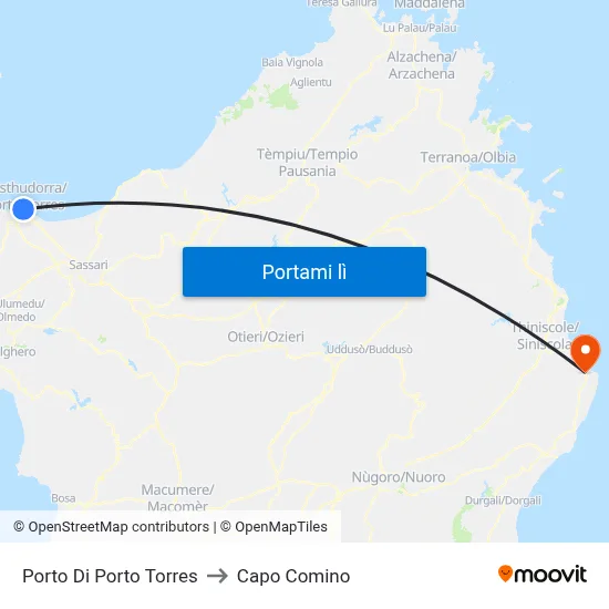 Porto Di Porto Torres to Capo Comino map