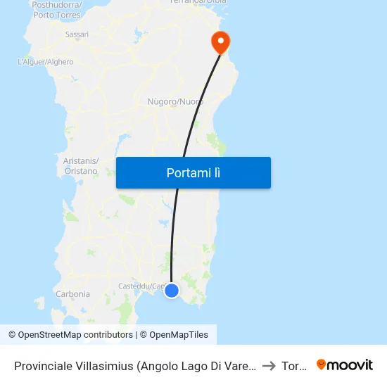 Provinciale Villasimius (Angolo Lago Di Varese) to Torpè map