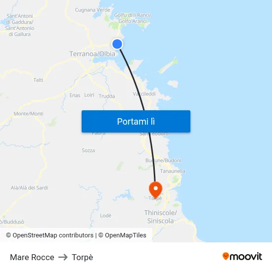 Mare Rocce to Torpè map
