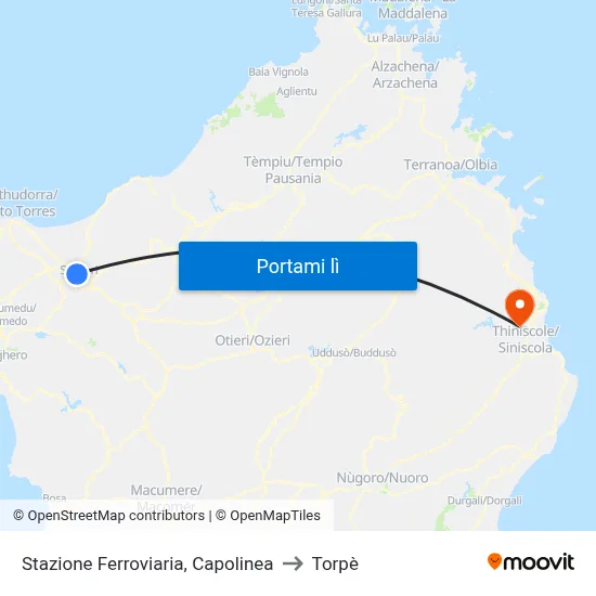 Stazione Ferroviaria, Capolinea to Torpè map