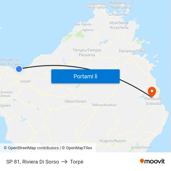 SP 81, Riviera Di Sorso to Torpè map
