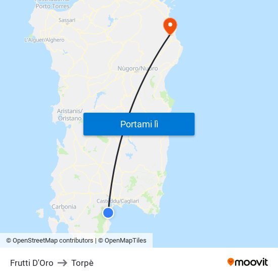 Frutti D'Oro to Torpè map