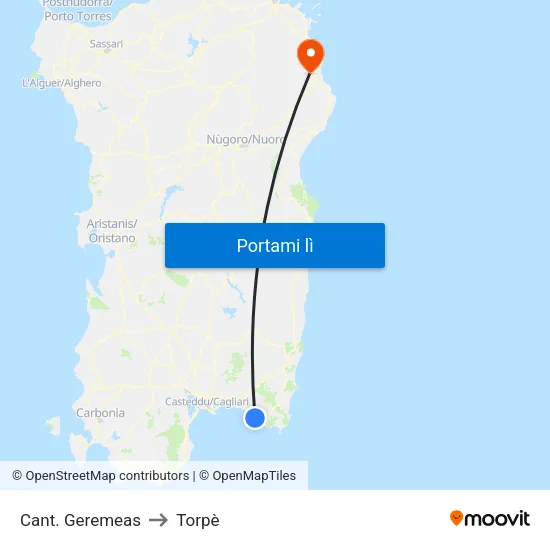 Cant. Geremeas to Torpè map