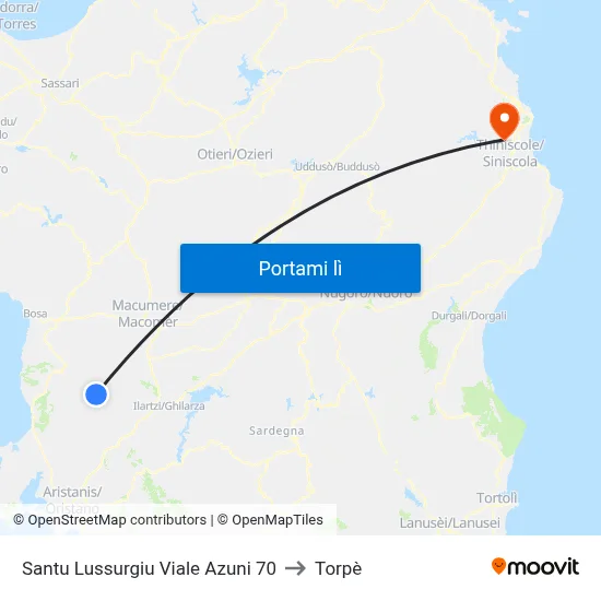 Santu Lussurgiu Viale Azuni 70 to Torpè map