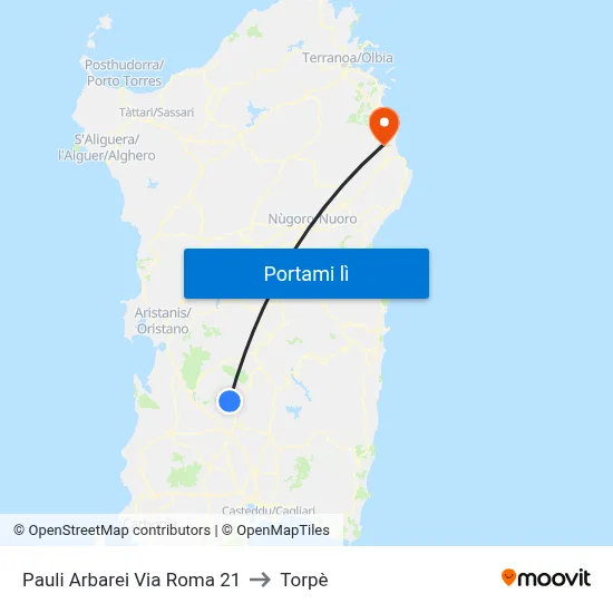 Pauli Arbarei Via Roma 21 to Torpè map