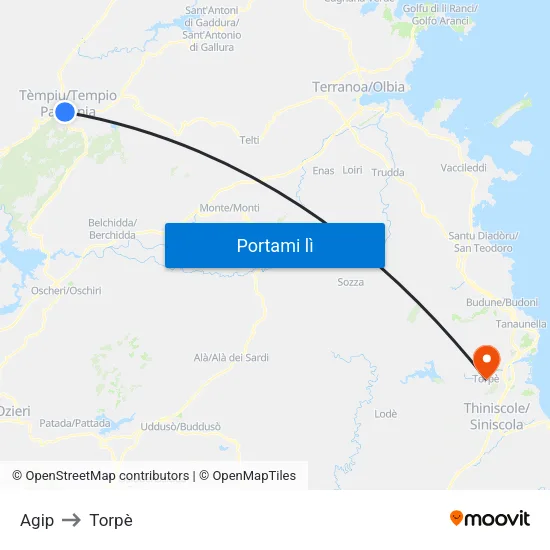 Agip to Torpè map