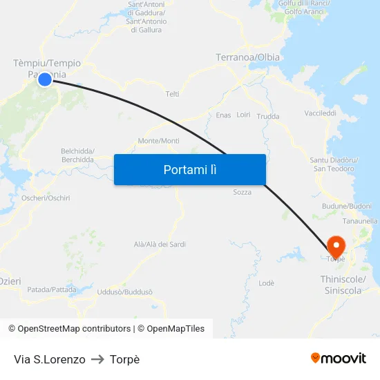 Via S.Lorenzo to Torpè map