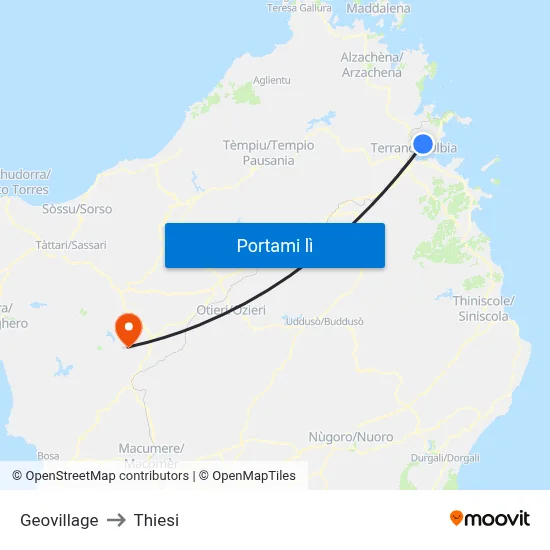 Geovillage to Thiesi map