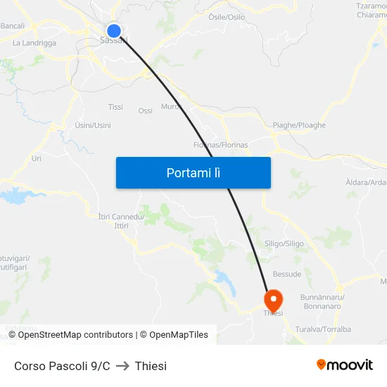Corso Pascoli 9/C to Thiesi map