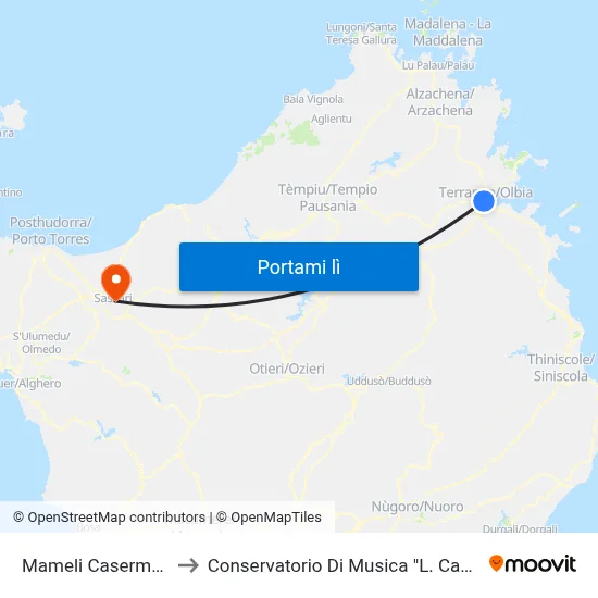 Mameli Casermette to Conservatorio Di Musica "L. Canepa" map