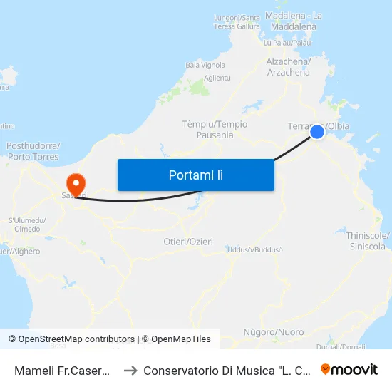 Mameli Fr.Casermette to Conservatorio Di Musica "L. Canepa" map