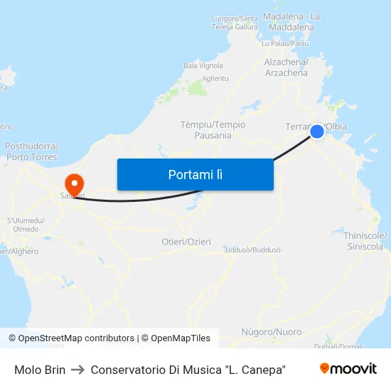 Molo Brin to Conservatorio Di Musica "L. Canepa" map