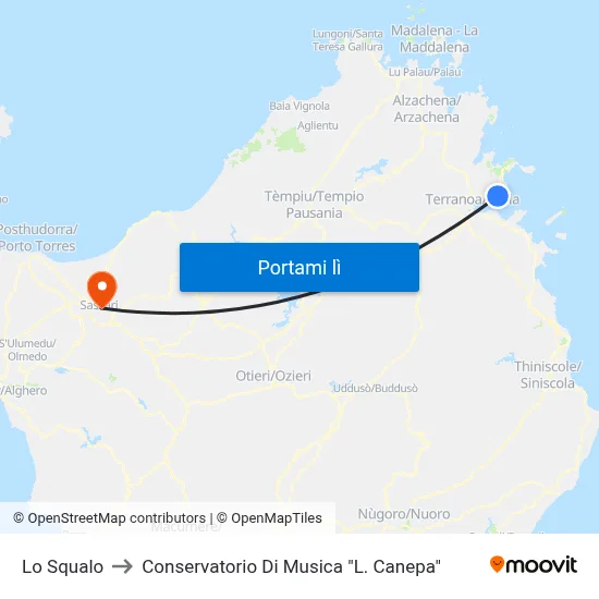 Lo Squalo to Conservatorio Di Musica "L. Canepa" map