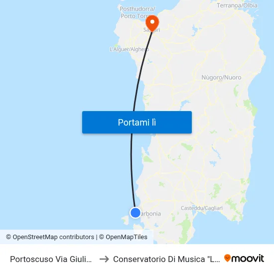 Portoscuso Via Giulio Cesare to Conservatorio Di Musica "L. Canepa" map