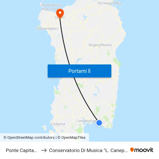 Ponte Capitana to Conservatorio Di Musica "L. Canepa" map