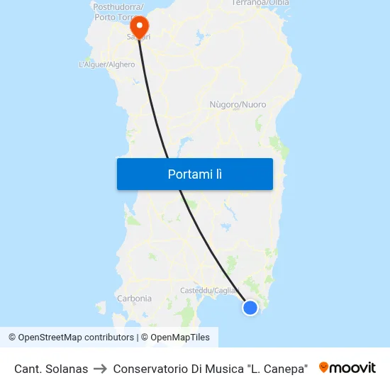 Cant. Solanas to Conservatorio Di Musica "L. Canepa" map