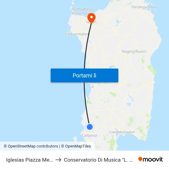 Iglesias Piazza Mercato to Conservatorio Di Musica "L. Canepa" map