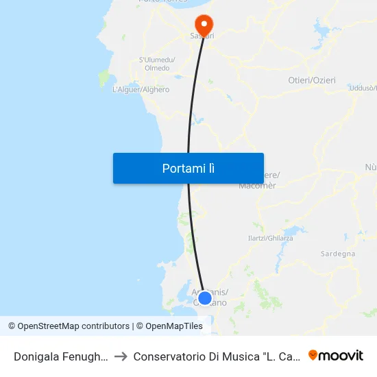 Donigala Fenughedu to Conservatorio Di Musica "L. Canepa" map