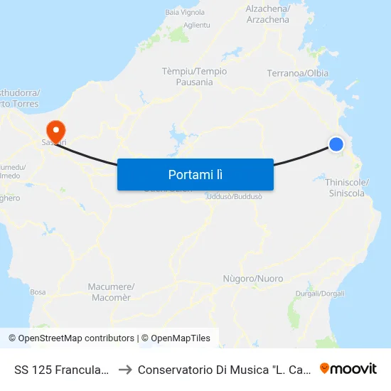 SS 125 Franculacciu to Conservatorio Di Musica "L. Canepa" map