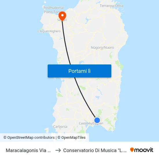 Maracalagonis Via Cagliari to Conservatorio Di Musica "L. Canepa" map