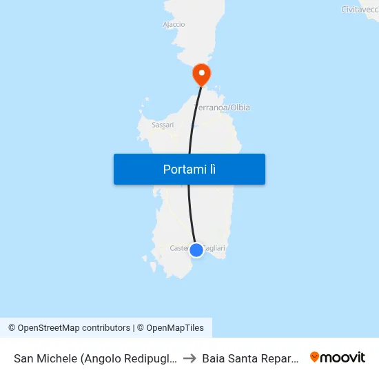 San Michele (Angolo Redipuglia) to Baia Santa Reparata map